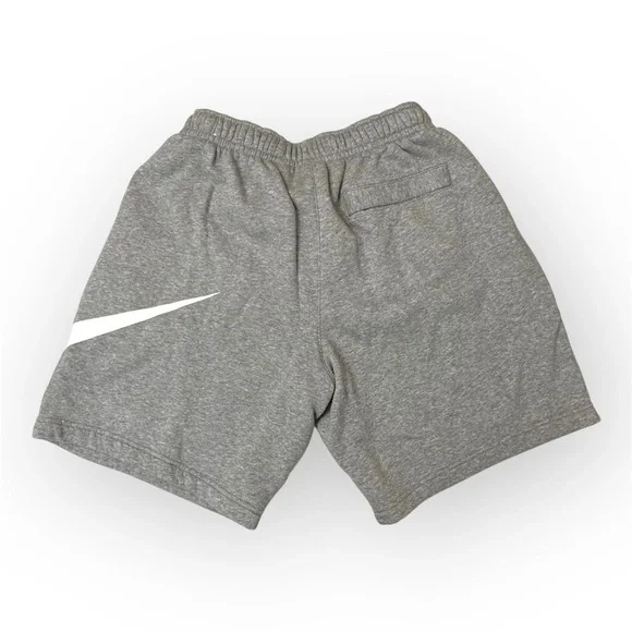 Men’s Nike Sportswear Club Fleece Graphic Shorts - Grey/White - Picture 2 of 5